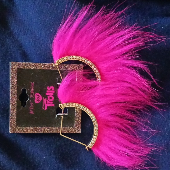 Betsey Johnson Trolls edition earrings pink - Picture 2 of 6